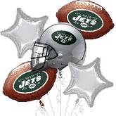 Jets NFL Football 5 Balloon Bouquet