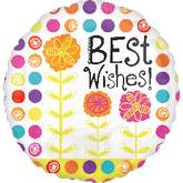 21" Floral Best Wishes Mylar Foil Balloon