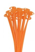 13" One Piece Cup and Balloon Stick Orange with Silver Glitter