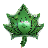 24" Weed Marijuana Leaf Design Foil Balloon